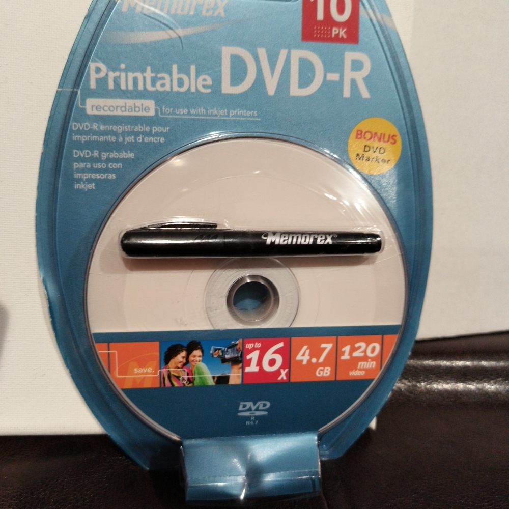 Memorex Printable DVD-R 10 Pack - White